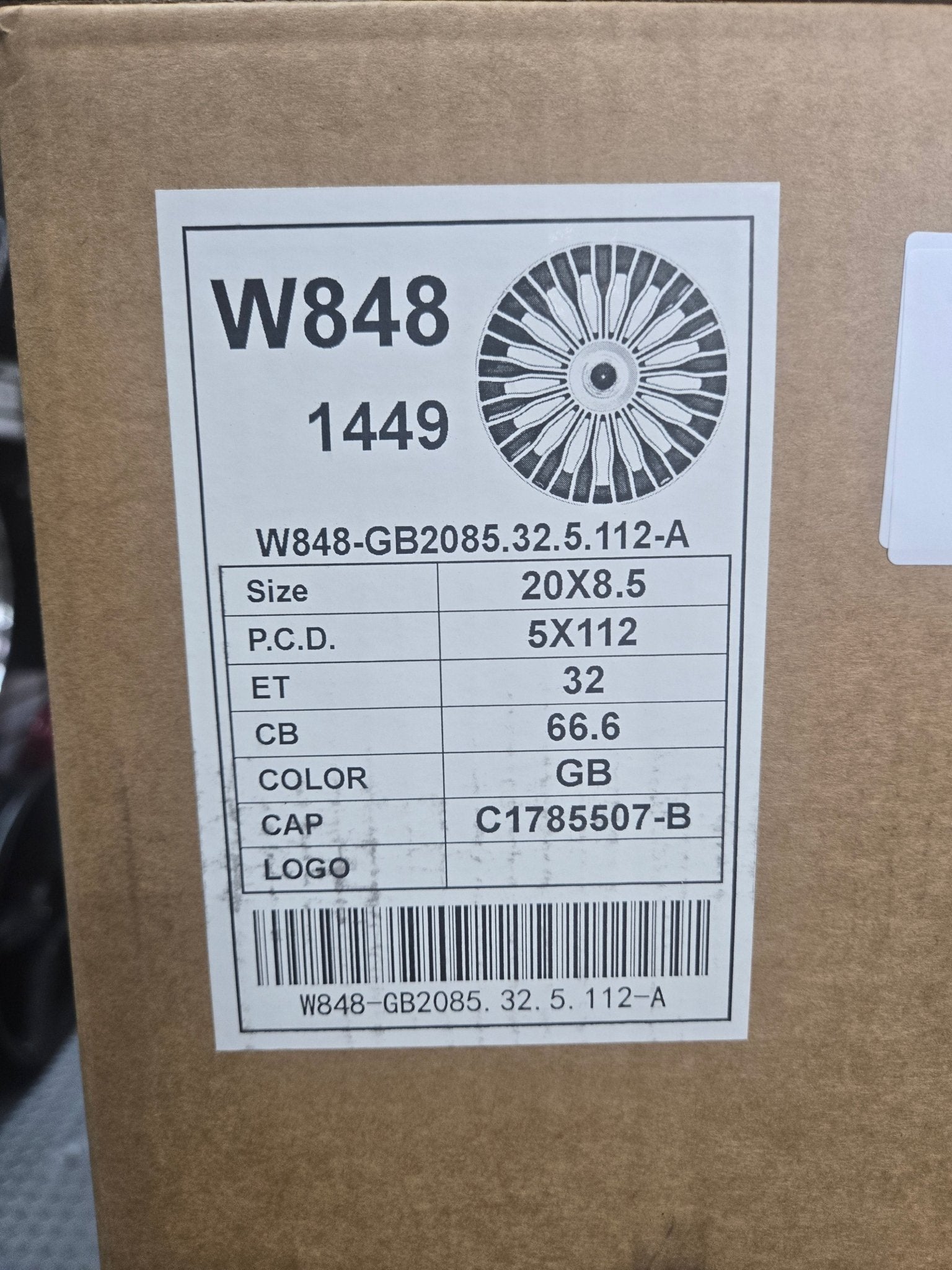 W848 20X8.5 5X112 GIOSS BLACK - Gun Hill Tire House (WTW - WHOLESALE TIRES & WHEELS)