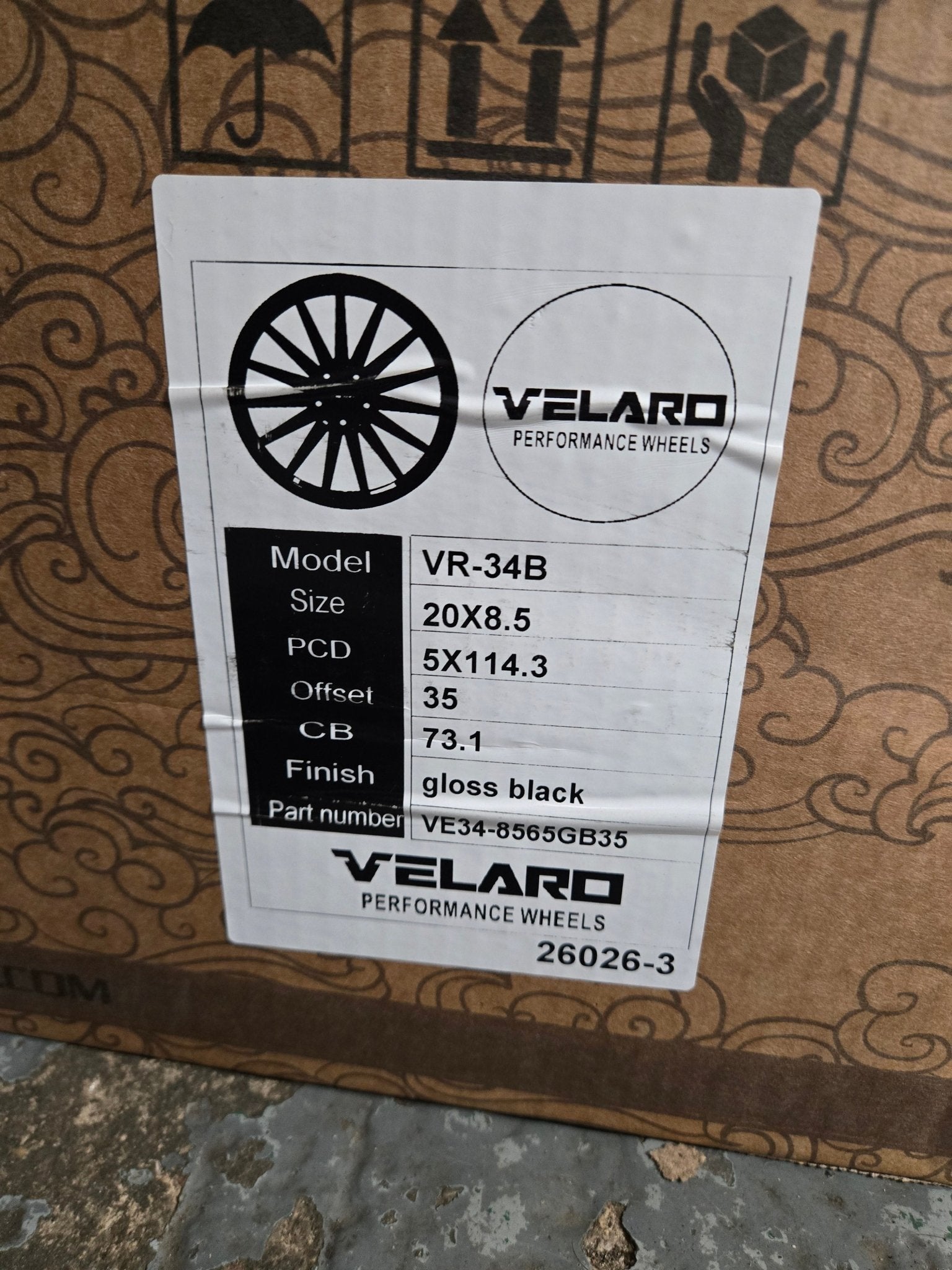 VELARO VR-34 20X8.5 5X114.3 GLOSS BLACK - Gun Hill Tire House (WTW-WHOLESALE TIRES & WHEELS)