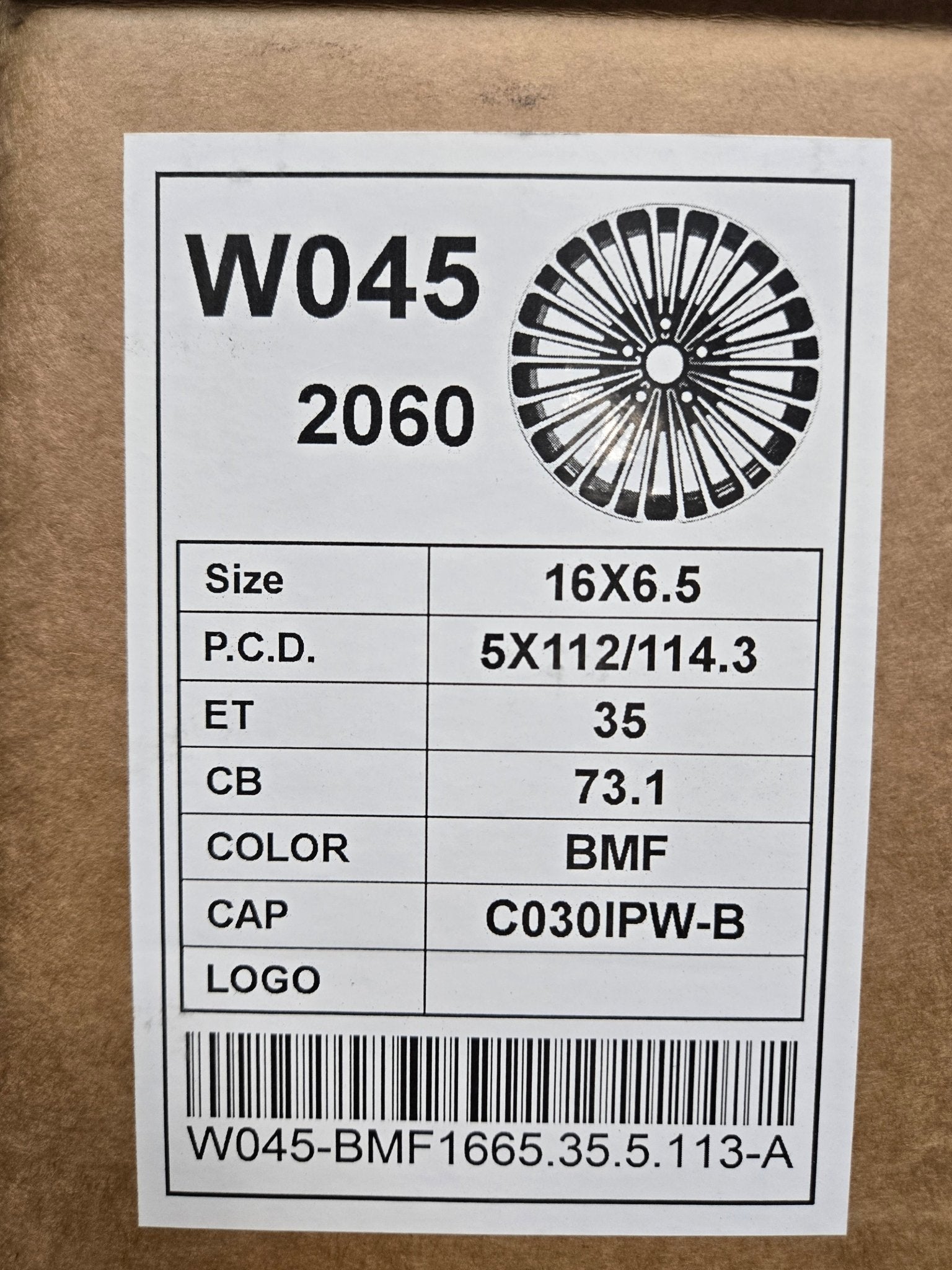 W045 16X6.5 5X112 5X114.3 BLACK MACHINED FACE - Gun Hill Tire House (WTW - WHOLESALE TIRES & WHEELS)