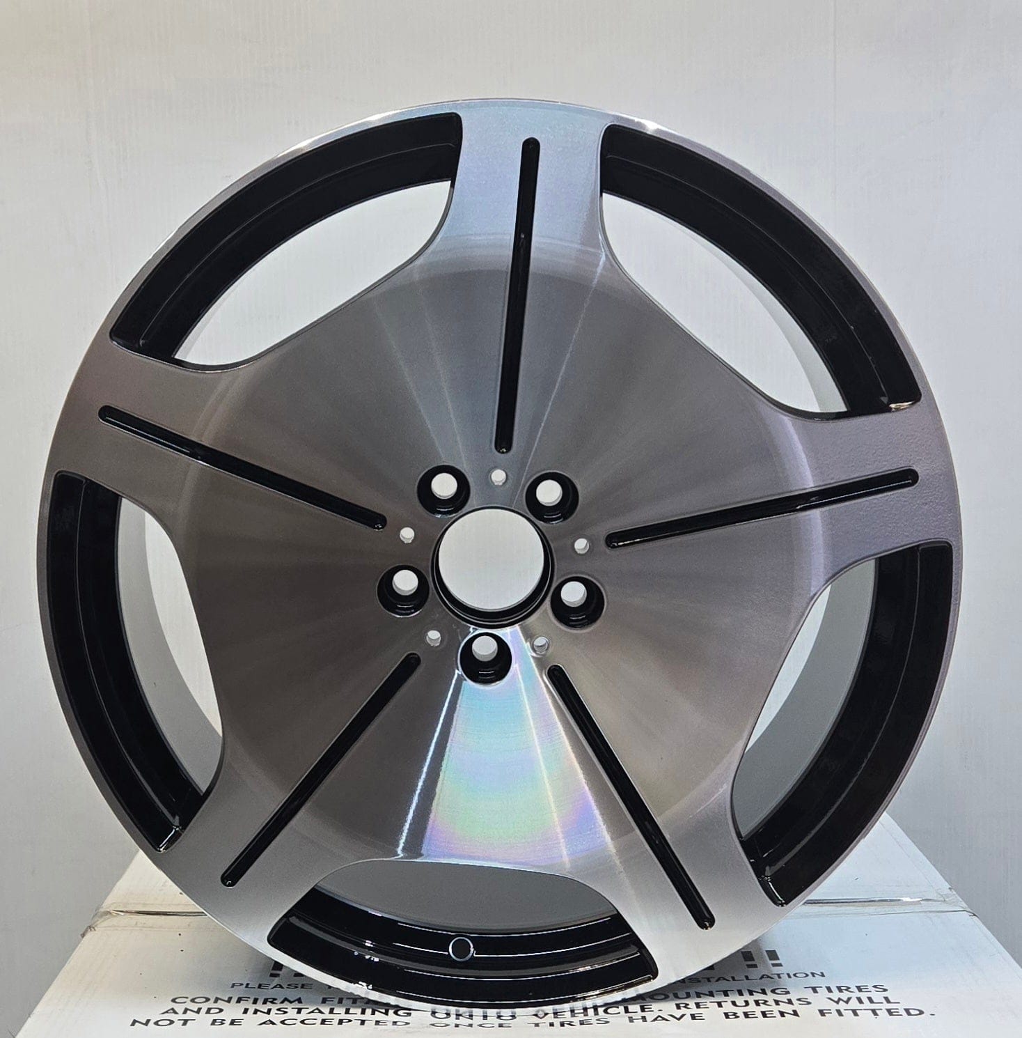 FBX35 - 7 17x7.5 5x112 GLOSS BLACK MACHINED FACE - Gun Hill Tire House (WTW - WHOLESALE TIRES & WHEELS)