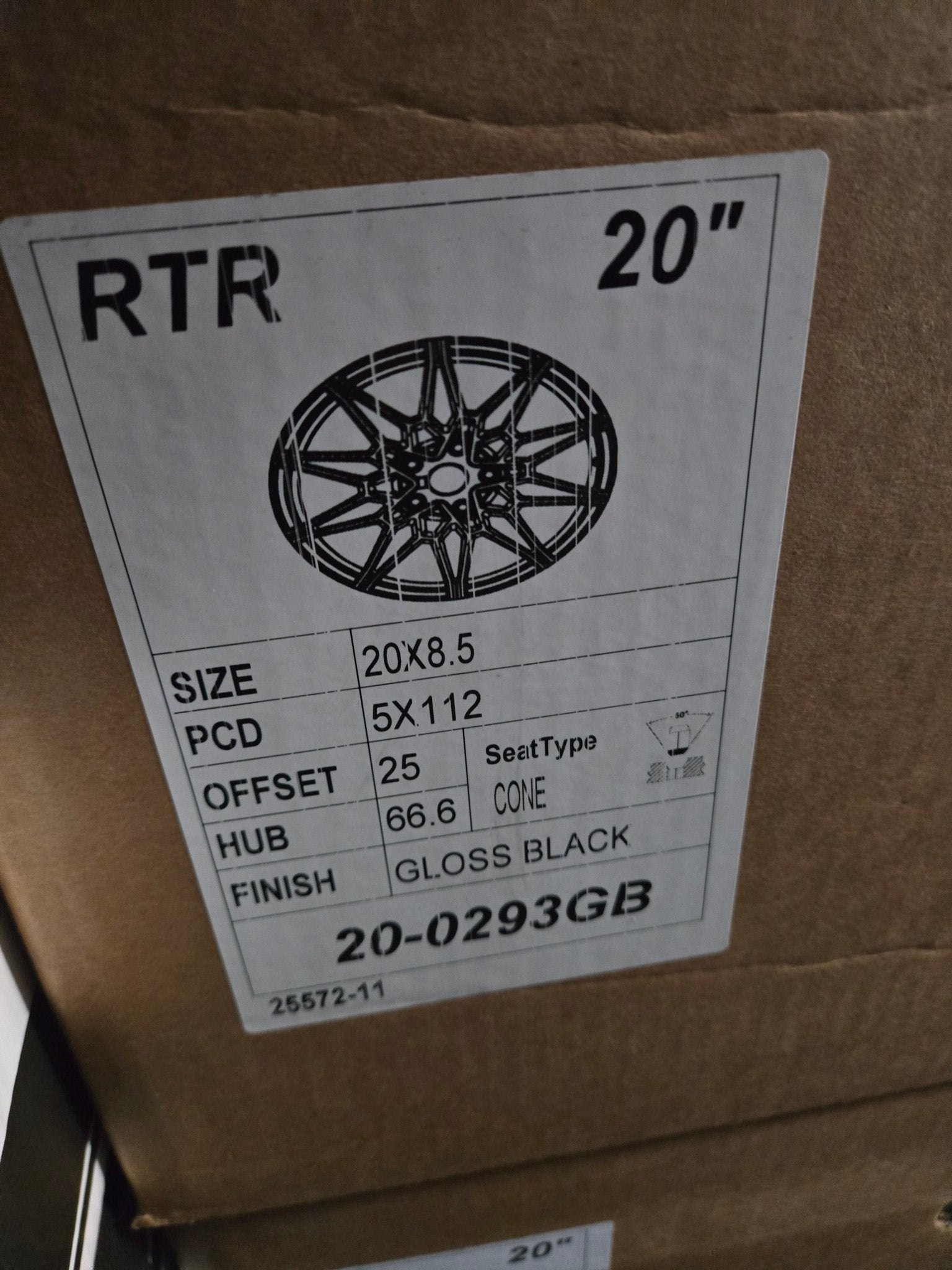 OE - 0293 826M 20X8.5 5X112 PIANO BLACK - Gun Hill Tire House (WTW - WHOLESALE TIRES & WHEELS)