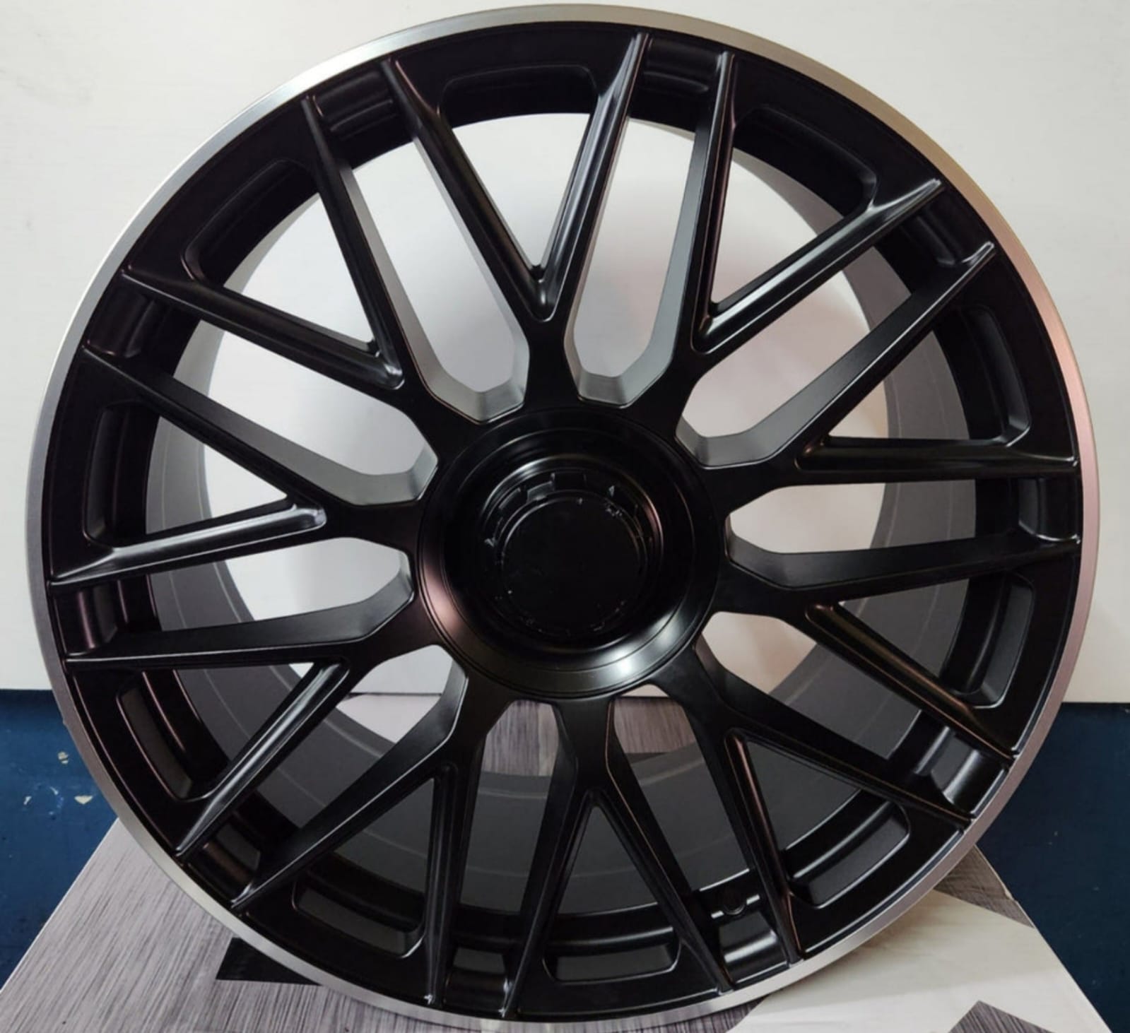 W803 19X9.5 5X112 SATIN BLACK MACHINED LIP - Gun Hill Tire House (WTW - WHOLESALE TIRES & WHEELS)