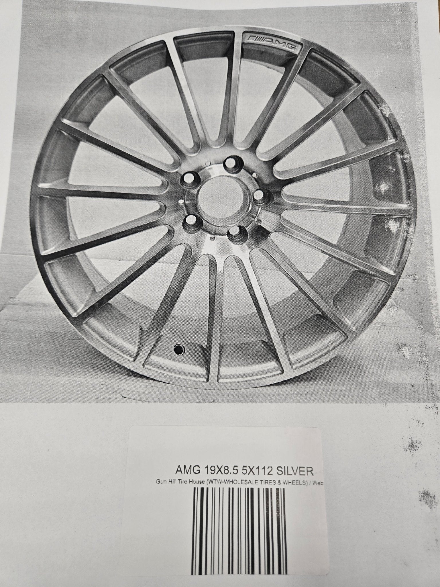 AMG 19X8.5 5X112 SILVER - Gun Hill Tire House (WTW - WHOLESALE TIRES & WHEELS)