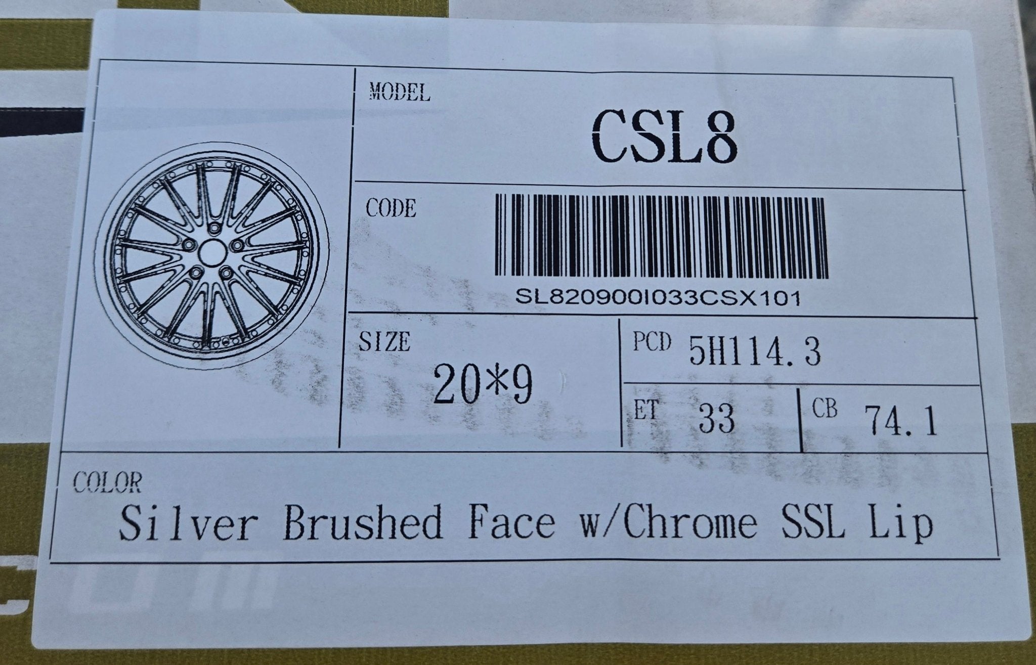 RENNEN CSL - 8 20X9.0 5X114.3 SILVER BRUSHERD - Gun Hill Tire House (WTW - WHOLESALE TIRES & WHEELS)