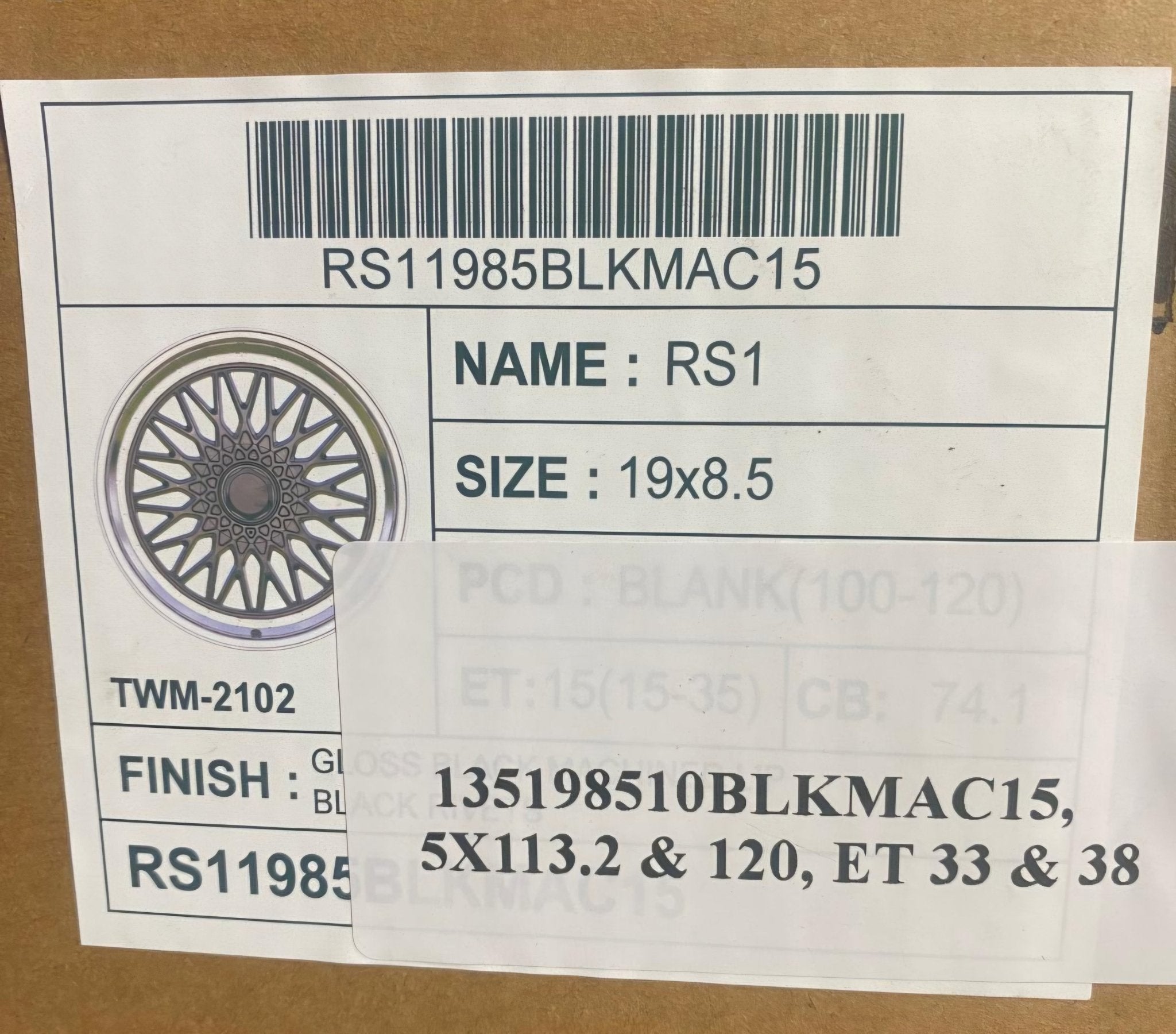 GWG 135 19X8.5 5X112 5X114.3 5X120 PIANO BLACK MACHINED FACE - Gun Hill Tire House (WTW - WHOLESALE TIRES & WHEELS)