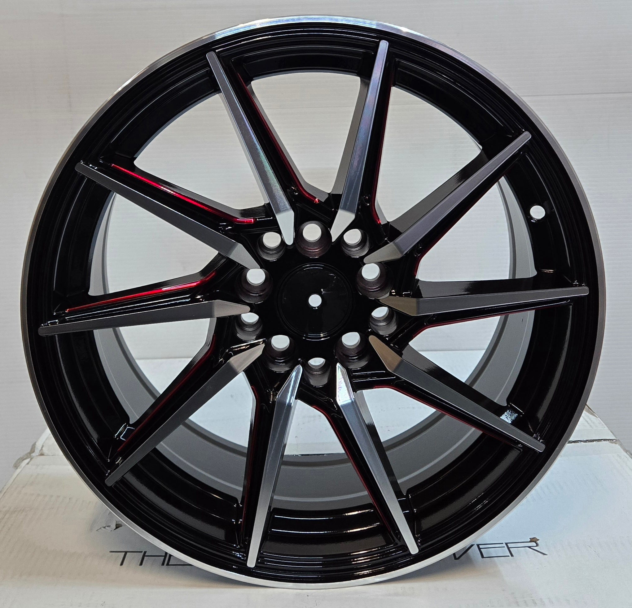 PAGASUS 16X7.0 5X100 5X112 114.3 GLOSS BLACK MACHINEN FACE RED - Gun Hill Tire House (WTW - WHOLESALE TIRES & WHEELS)
