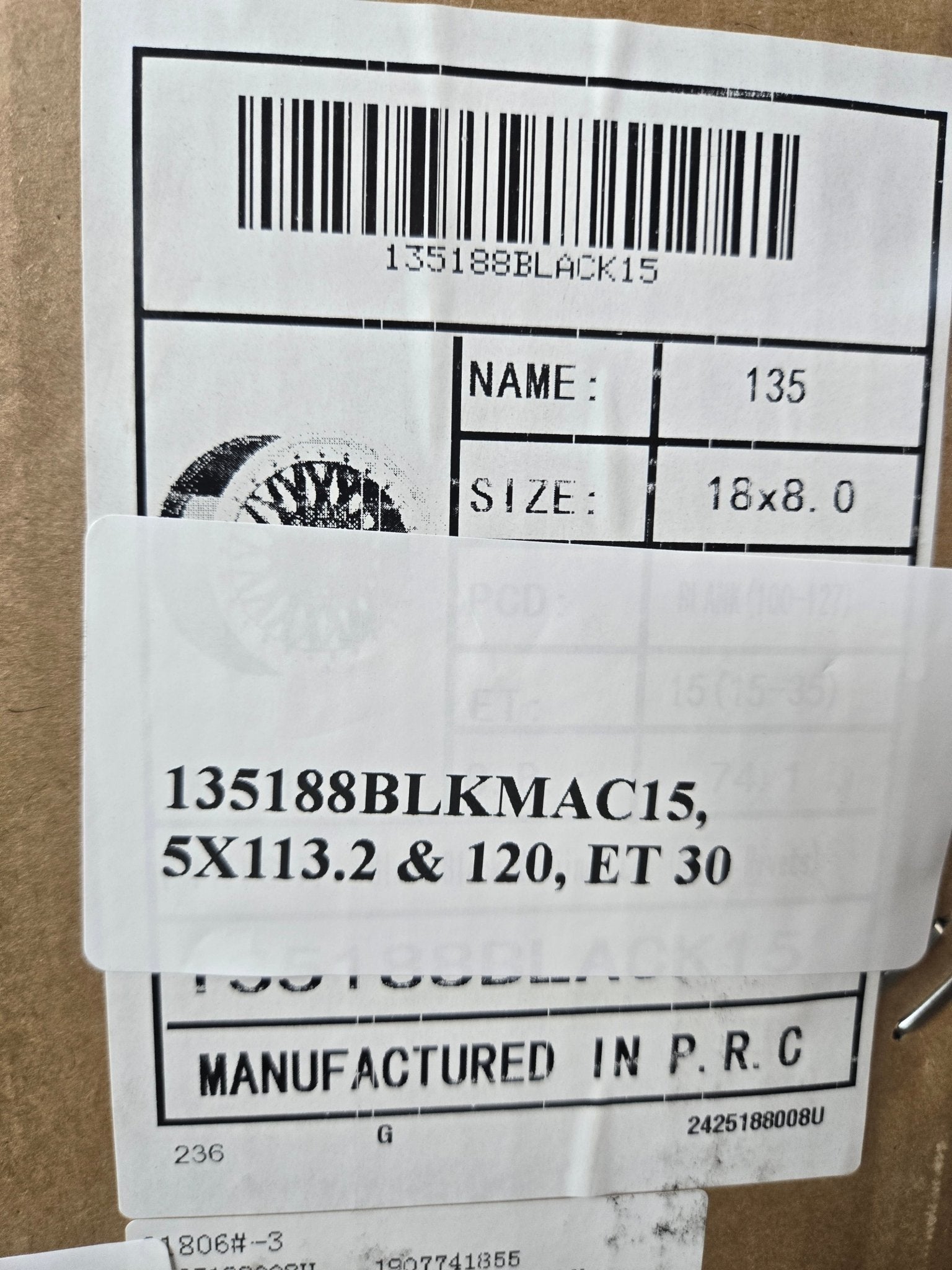 GWG 135 18X8.0 5X112 5X114.3 5X120 PIANO BLACK MACHINED FACE - Gun Hill Tire House (WTW - WHOLESALE TIRES & WHEELS)
