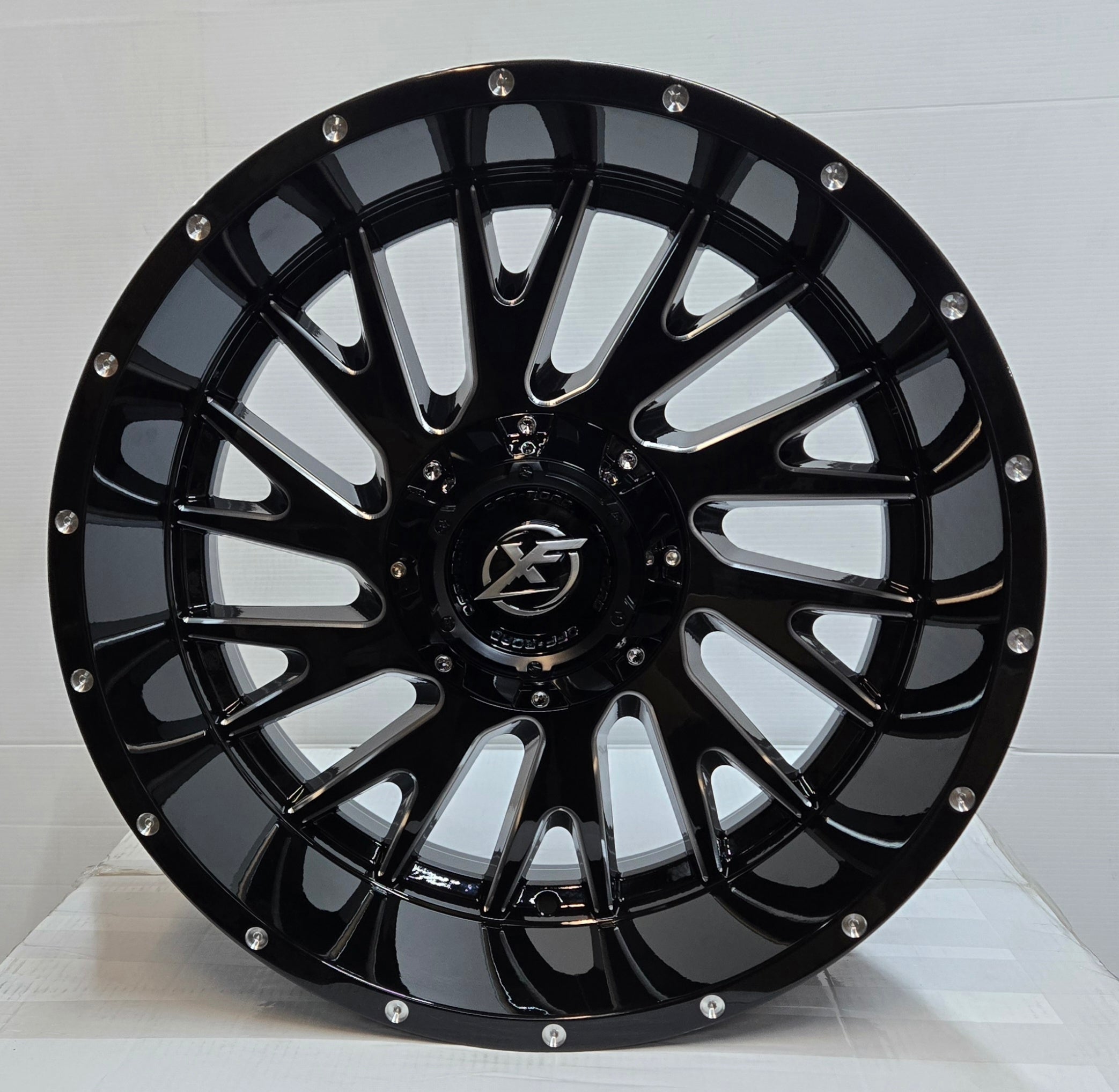 XF221 20X10.0 6X139.7 PIANO BLACK MACHINED MILLED - Gun Hill Tire House (WTW - WHOLESALE TIRES & WHEELS)