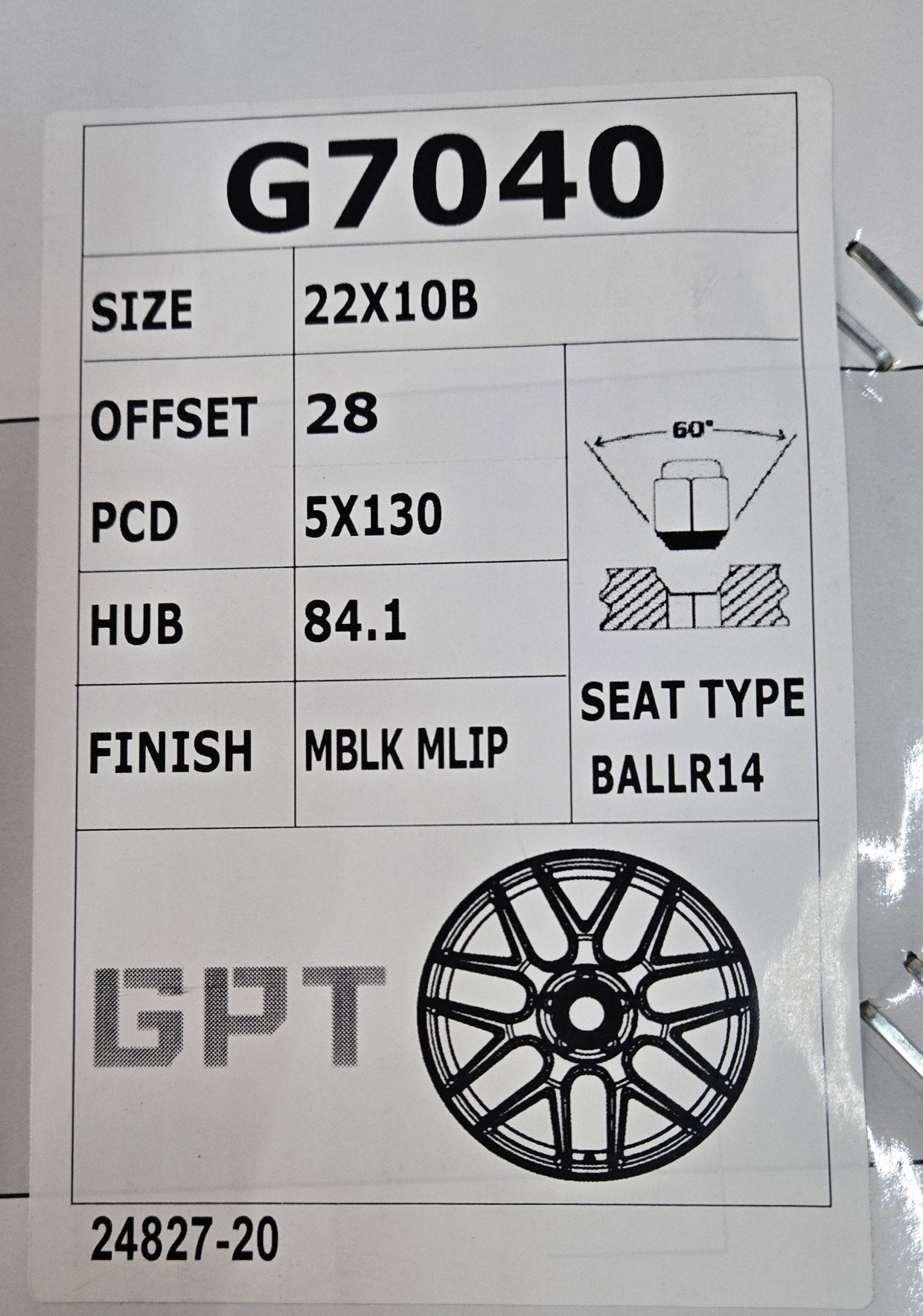 OE - 7040 22X10. 5X130 PIANO BLACK MACHINED VLINE - Gun Hill Tire House (WTW - WHOLESALE TIRES & WHEELS)