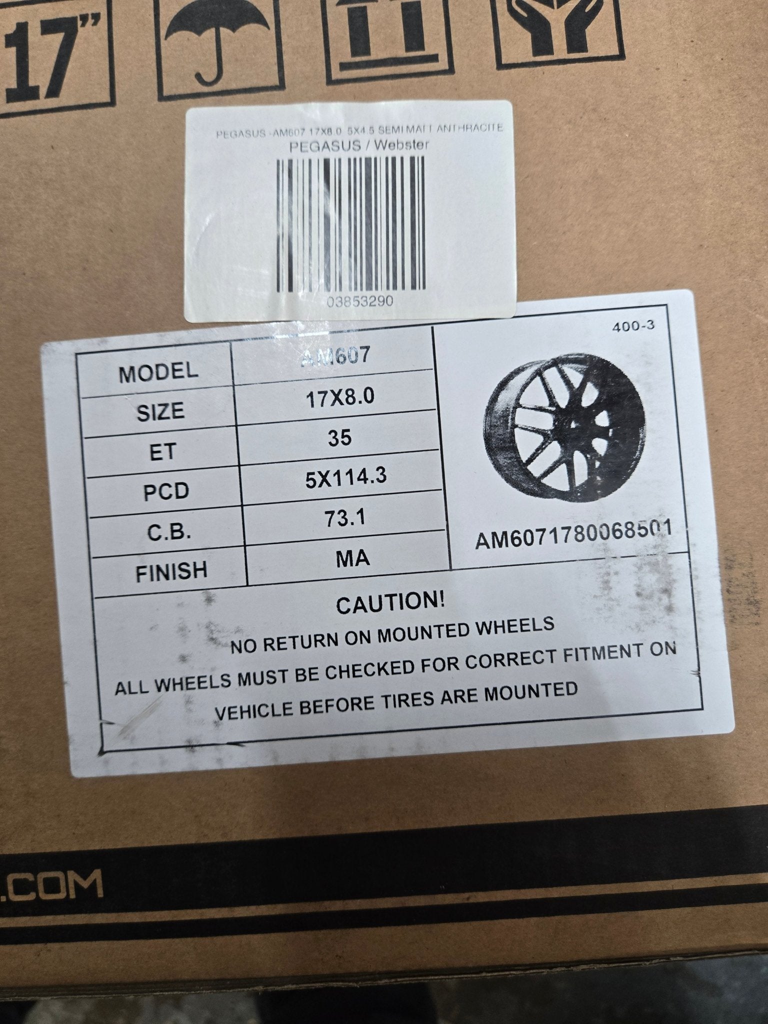 PEGASUS - AM607 17X8.0 5x114.3 MA - Gun Hill Tire House (WTW - WHOLESALE TIRES & WHEELS)