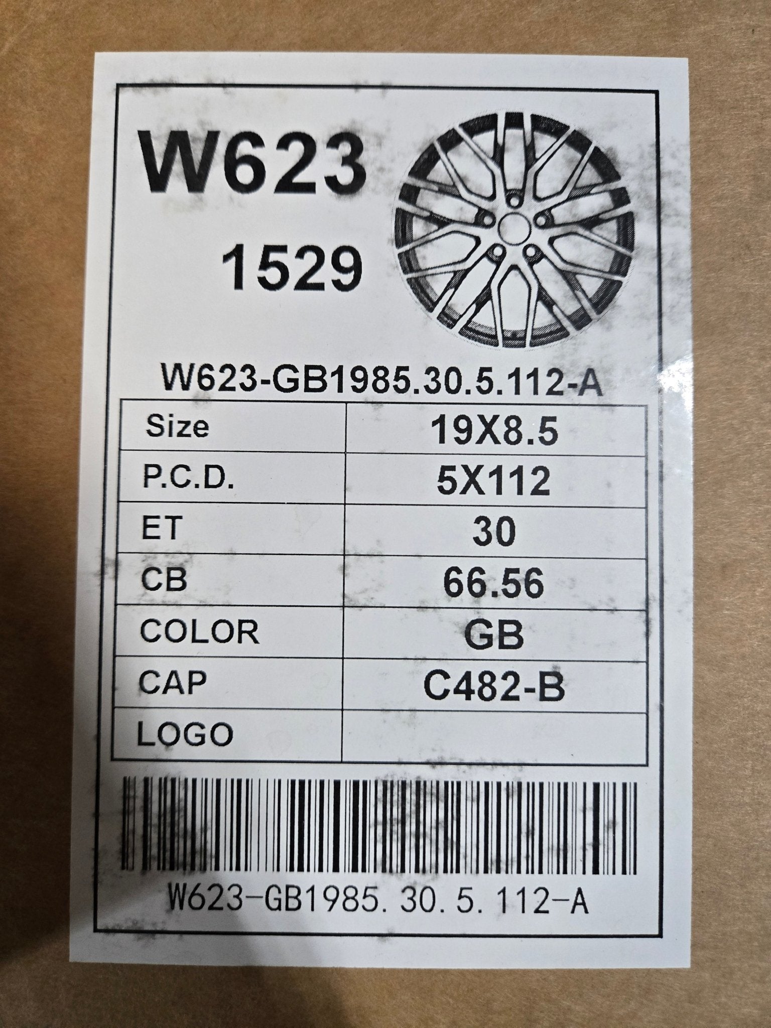 W623 19X8.5 5X112 GLOSS BLACK - Gun Hill Tire House (WTW - WHOLESALE TIRES & WHEELS)
