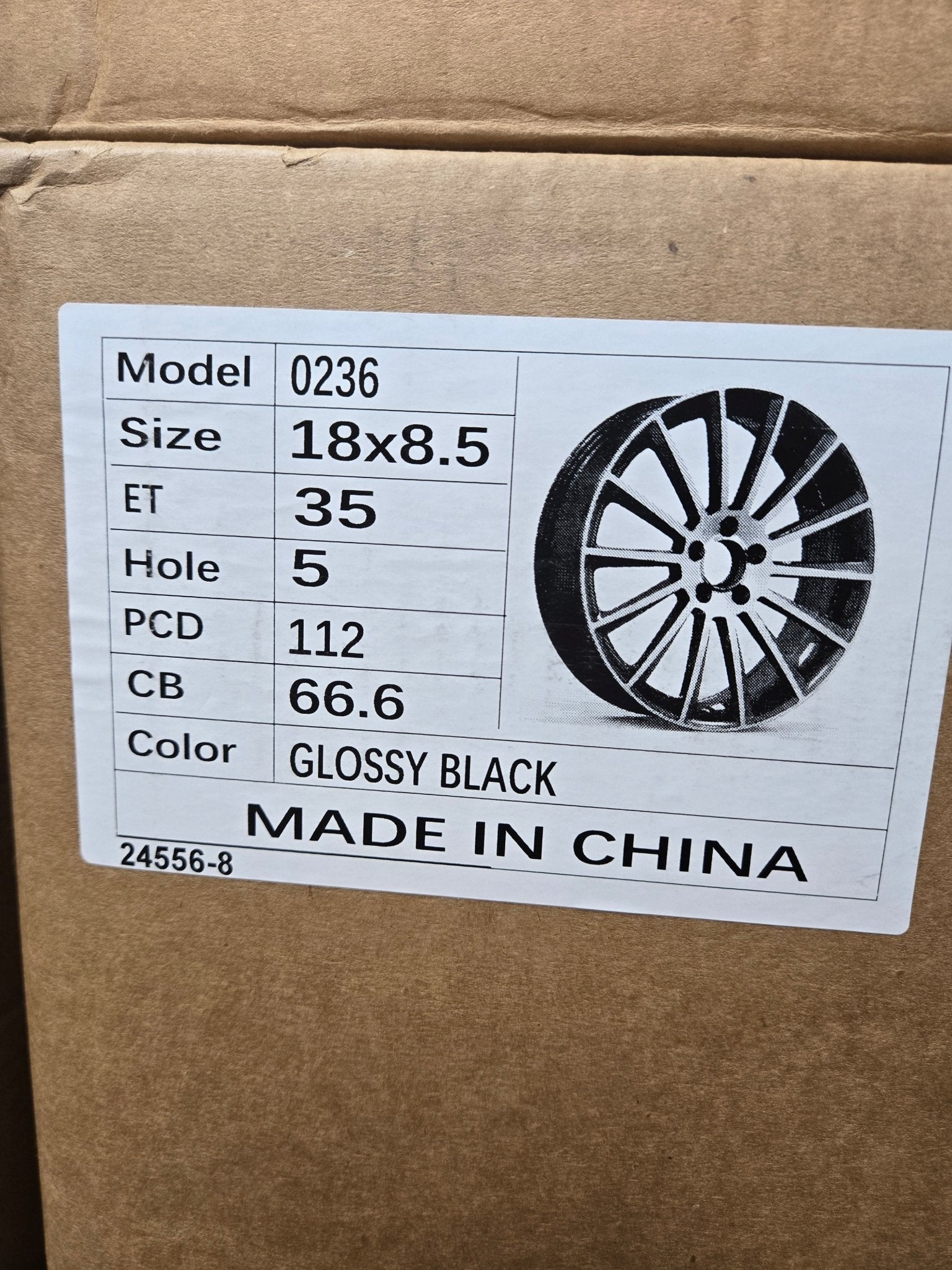 OE - 0236 18x8.5 5x112 GLOSS BLACK - Gun Hill Tire House (WTW - WHOLESALE TIRES & WHEELS)
