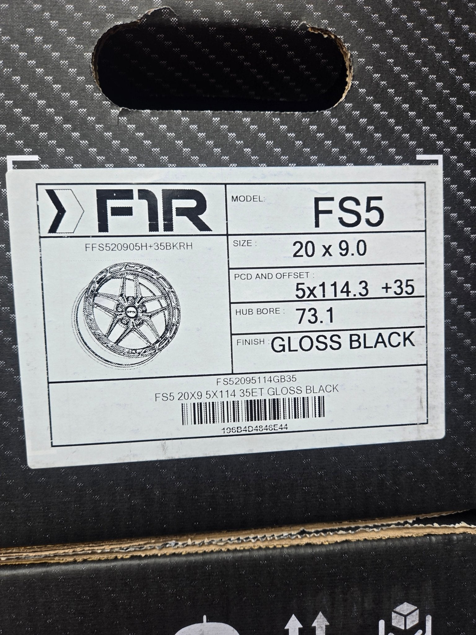 F1R FS5 20X9.0 5X114.3 GLOSS BLACK - Gun Hill Tire House (WTW - WHOLESALE TIRES & WHEELS)
