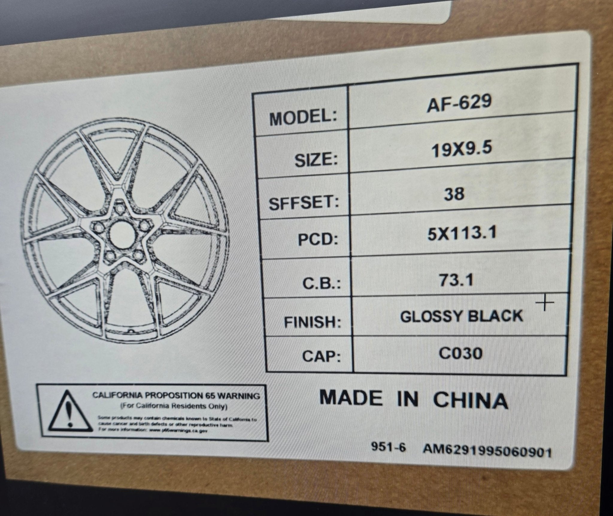OE - 5888 FL - R REP 5423 19X9.5 5X112 5X114.3 PIANO BLACK - Gun Hill Tire House (WTW - WHOLESALE TIRES & WHEELS)