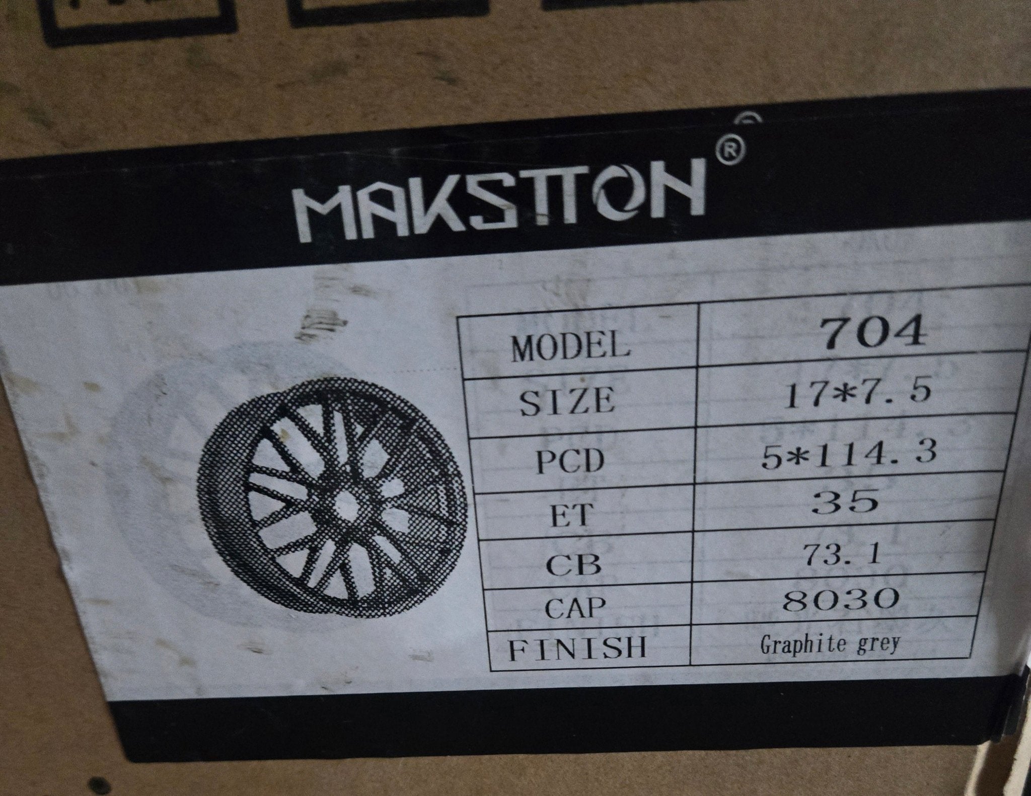 MAKSTTON 704 17X7.5 5X120 GRAPHITE - Gun Hill Tire House (WTW - WHOLESALE TIRES & WHEELS)