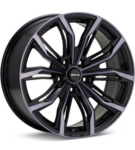 RTX WHEELS BLACK WIDOW GLOSS BLACK MACHINE W/GREYTINT - Gun Hill Tire House (WTW - WHOLESALE TIRES & WHEELS)