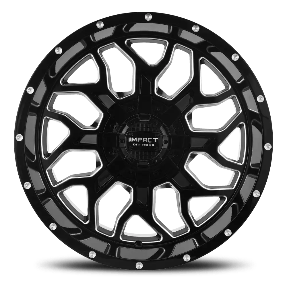 IMPACT OFF ROAD 813 20X10 6x5.5 - 6X135 GLOSS BLACK MILLING WINDOWS - Gun Hill Tire House (WTW - WHOLESALE TIRES & WHEELS)