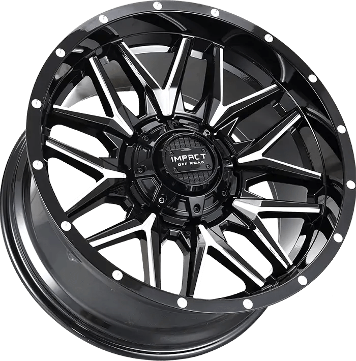 IMPACT OFF ROAD 819 20X10 8X165 PIANO BLACK W MACHINED MILLING WINDOWS - Gun Hill Tire House (WTW - WHOLESALE TIRES & WHEELS)