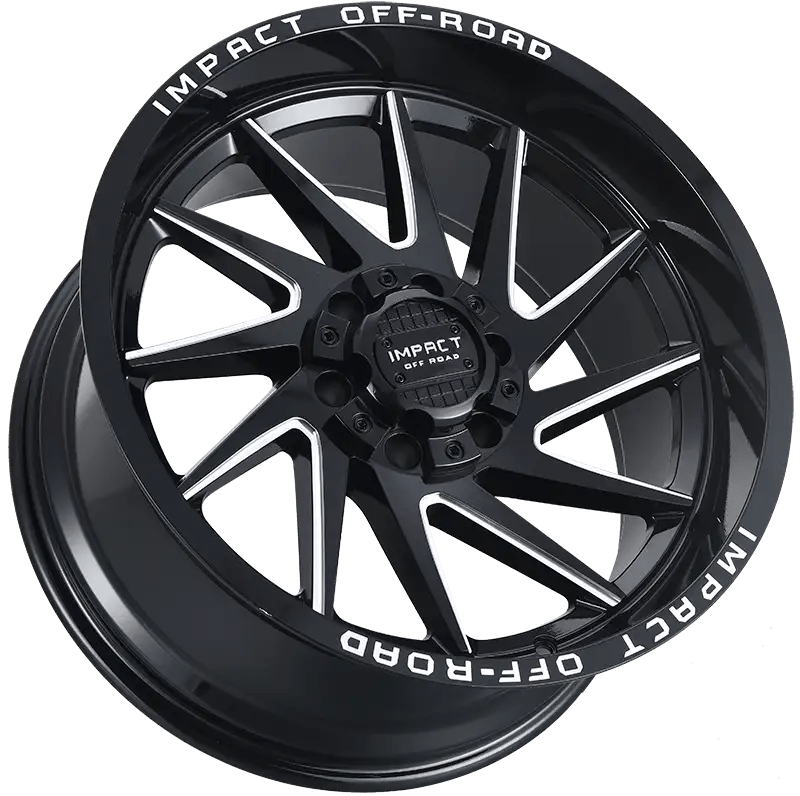 IMPACT OFF ROAD 824 22x12 6x135 - 6x5.5 PIANO BLACK W WILLING WINDOWS - Gun Hill Tire House (WTW - WHOLESALE TIRES & WHEELS)