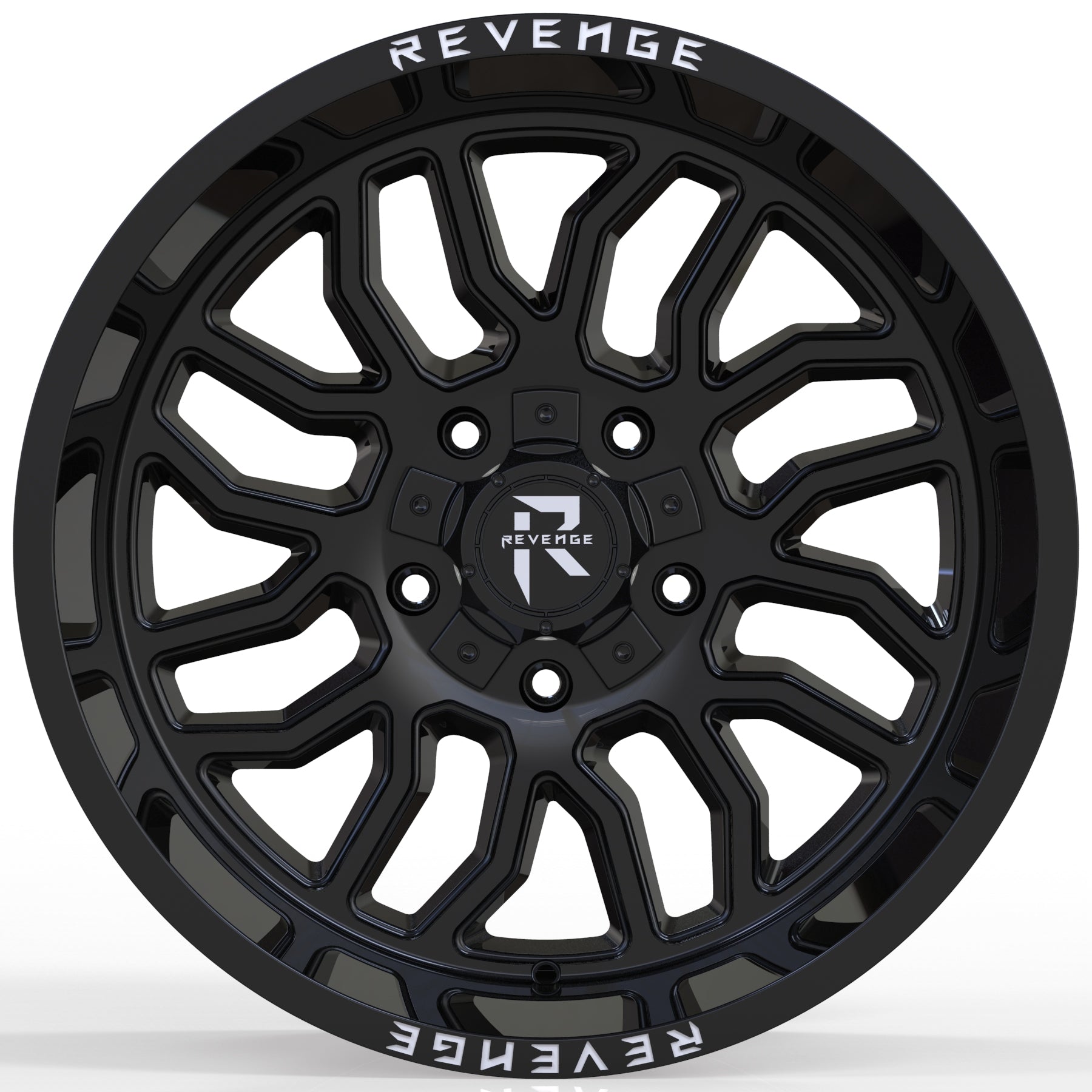 REVENGE RV - 205 20X10 5X150 - 5X139.7 GLOSS BLACK - Gun Hill Tire House (WTW - WHOLESALE TIRES & WHEELS)