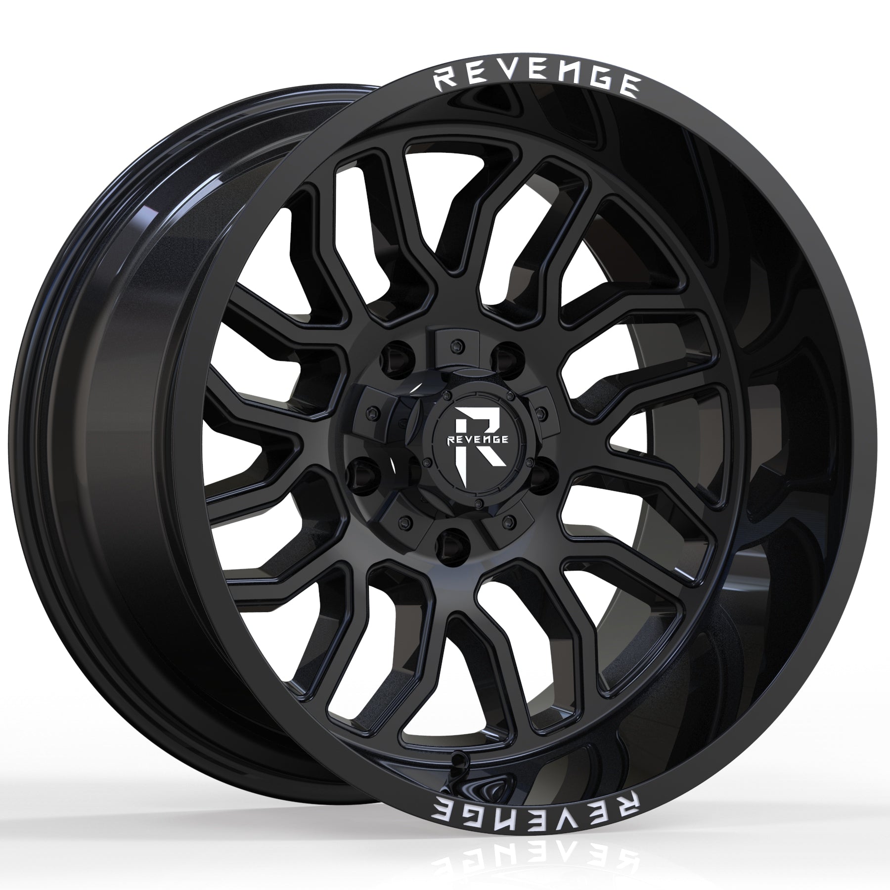 REVENGE RV - 205 20X10 5X127 - 5X139.7 GLOSS BLACK - Gun Hill Tire House (WTW - WHOLESALE TIRES & WHEELS)