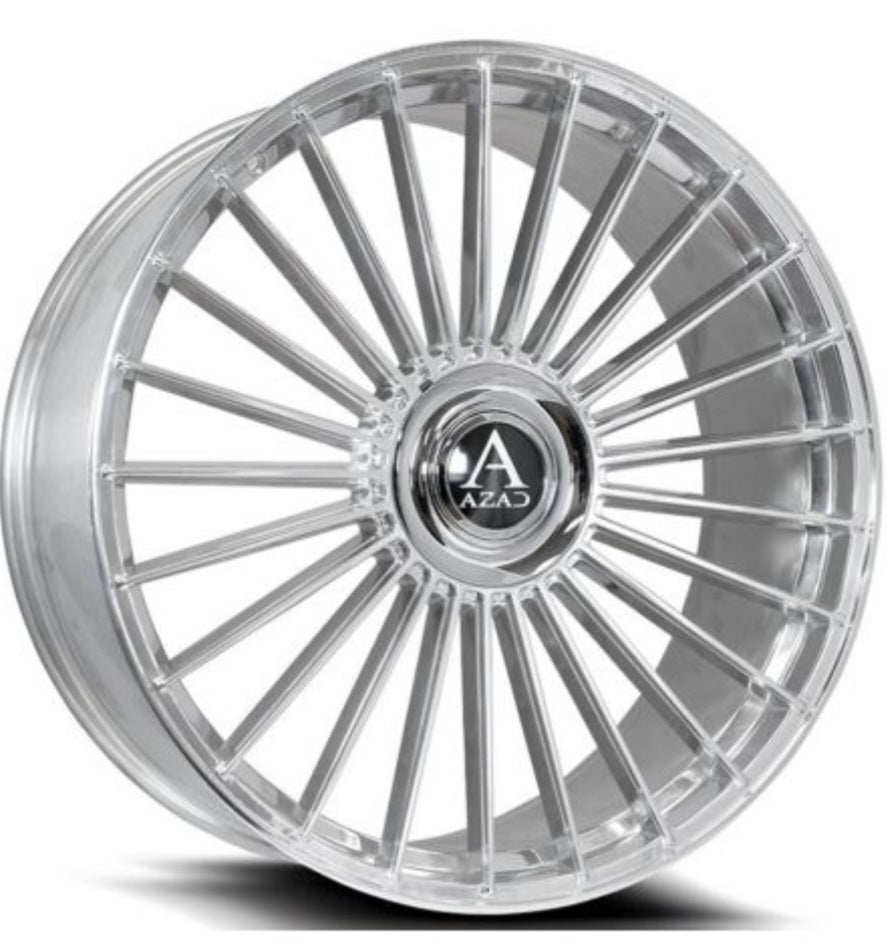 AZAD AZ25 22X10.5 5x112 - 5x114.3 BRUSHED SILVER - Gun Hill Tire House (WTW - WHOLESALE TIRES & WHEELS)