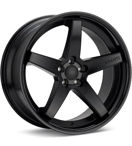 ASANTI BLACK LABEL ABL - 31 GLOSS BLACK MILLED CHROME LIP - Gun Hill Tire House (WTW - WHOLESALE TIRES & WHEELS)