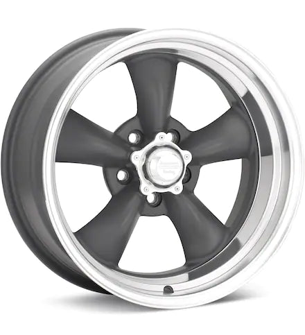 AMERICAN RACING AUTHENTIC HOT ROD VN515 TORQ THRUST II 1 PC MAG GREY W/MACHINED LIP - Gun Hill Tire House (WTW - WHOLESALE TIRES & WHEELS)