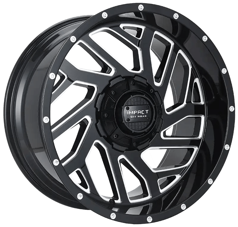 IMPACT OFF ROAD 823 20X10 5x139.7 - 5x150 BLACK MACHINED MILLING WINDOWS - Gun Hill Tire House (WTW - WHOLESALE TIRES & WHEELS)