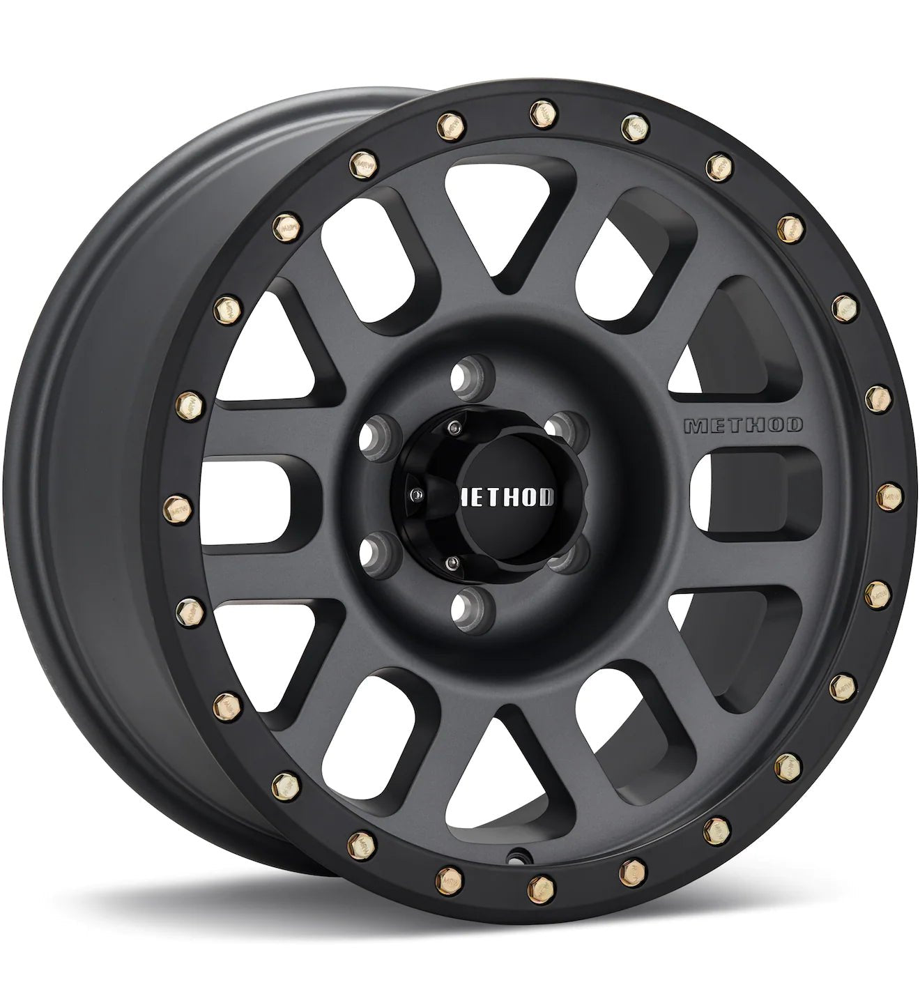 METHOD MR309 GRID MATTE GREY W/BLACK LIP - Gun Hill Tire House (WTW - WHOLESALE TIRES & WHEELS)